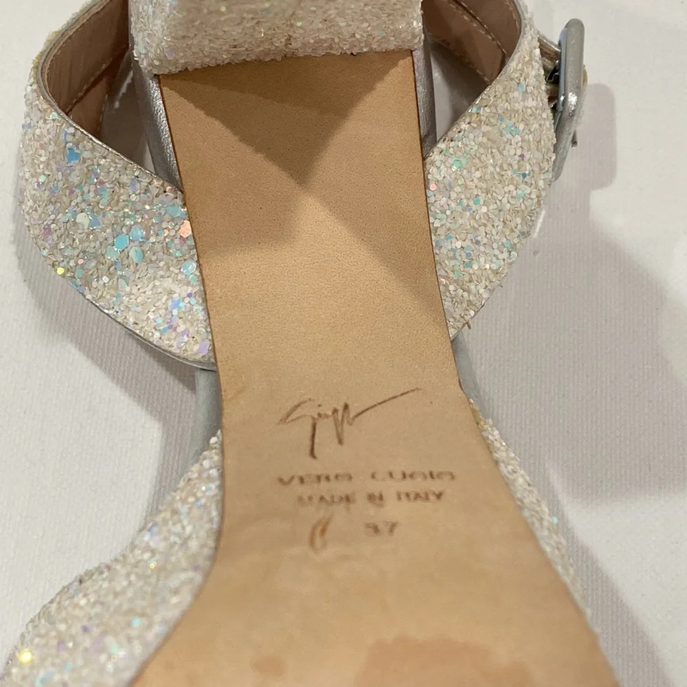Giuseppe Zanotti Iridescent Glitter Platform Sandals